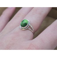 Echt Zilveren ring met Groene Koper Turquoise